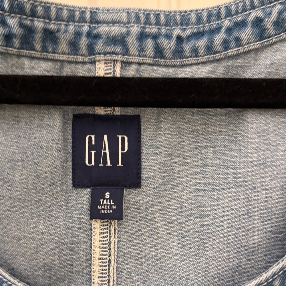 GAP Denim Button-Front Mini Dress Small Tall - Picture 5 of 6